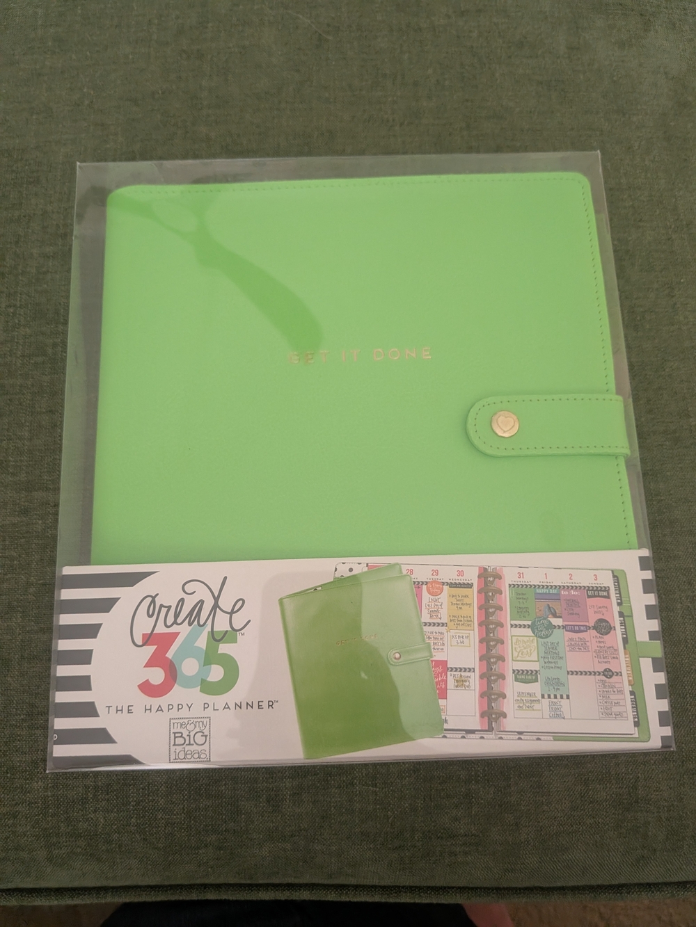 The Happy Planner Create 365 Cover BIG Size Green  "Get It Done" Organization